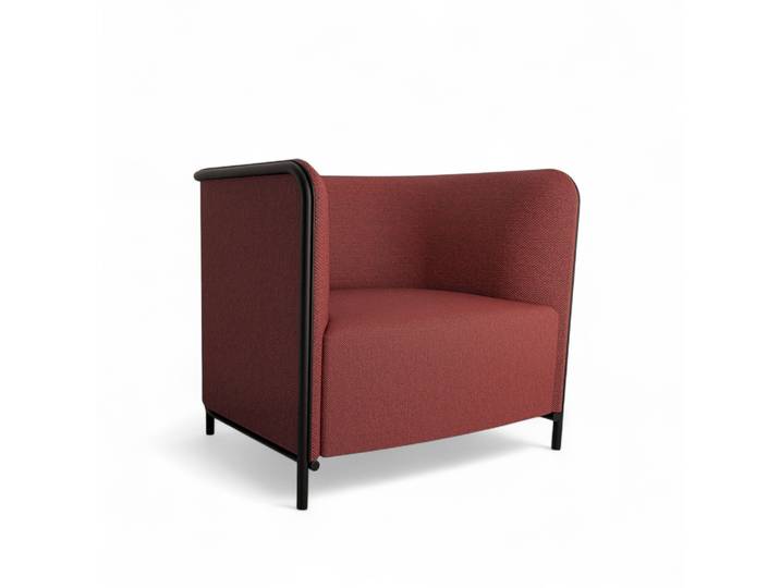 Sessel Lounge Sofa Gaber Place 86.0 x 78.0 x 78.0 cm, Rotbraun/Schwarz, Neu