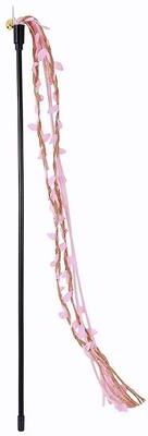 Inspired Finds TasselChase Interactive Cat Wand Toy With Bell & Long Handle pink