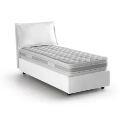 Armaduk - Einzelbett, Weiß, Inklusive Matratze Made in Italy