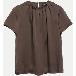Satin Bluse Braun 46