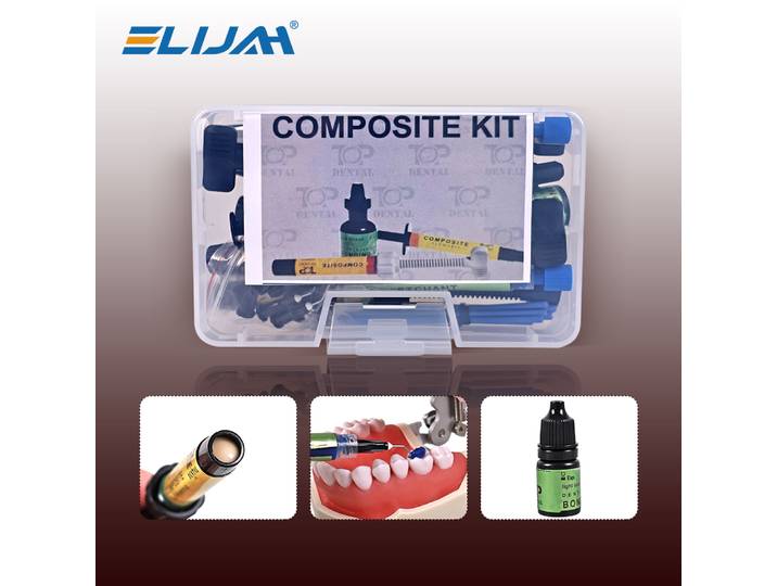 ELIJAH – Kit de résine Composite dentaire, colle légère de durcissement, résine Composite universelle/collage adhésif/Kit de Gel de gravure, matériel dentaire