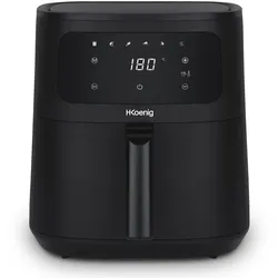 H.Koenig Heißluftfritteuse FRY880, 8L Kapazität, 1700W, einstellbar bis 200°C, 5 Kochprogramme, Touchscreen-Display
