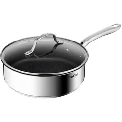 Tefal Bratpfanne mit Deckel 24 cm, Pfanne + Kochtopf, Transparent, Silber