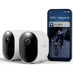 Arlo PRO 6 2K (2560 x 1440 Pixels), Netzwerkkamera, Weiss, Schwarz