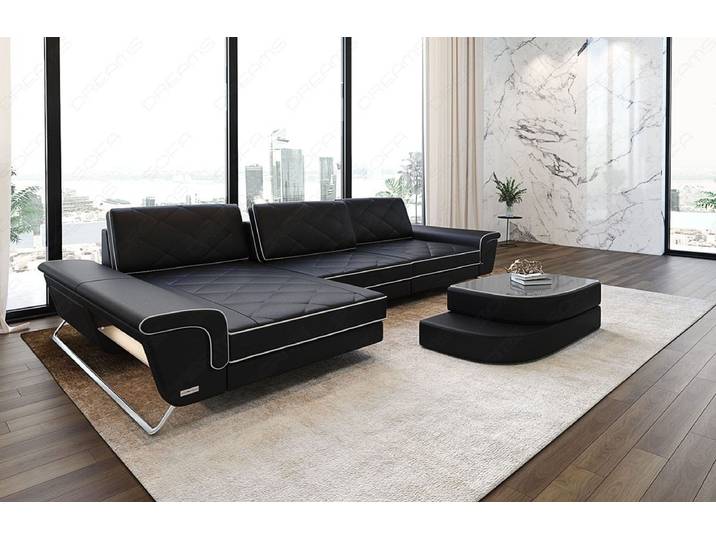 Ecksofa Bari Eleganz L-Form in Leder
