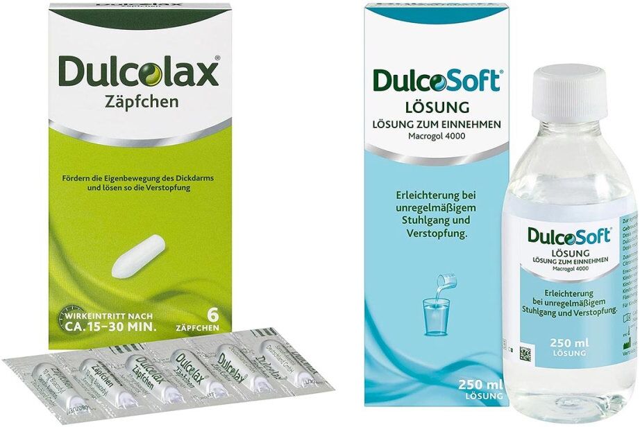 Dulcolax Zäpfchen 6stk und Dulcosoft Lösung 250ml 1Pck