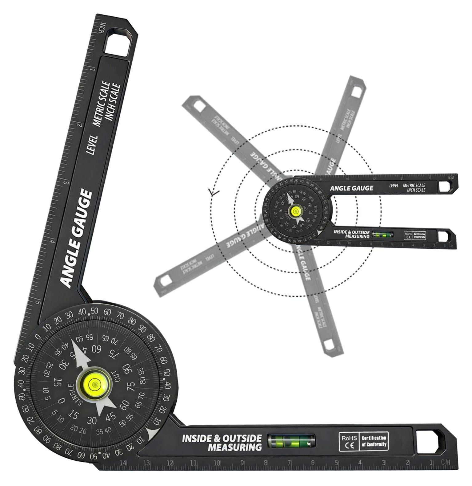 Selius Verstekzaaggradenboog 7 inch met waterpas en lasermarkering