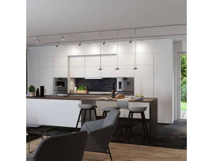Paulmann URail Capsule II LED-Spot 4.000K chrom II, dimmbar, chrom / silber, für Küche, Metall, Modern