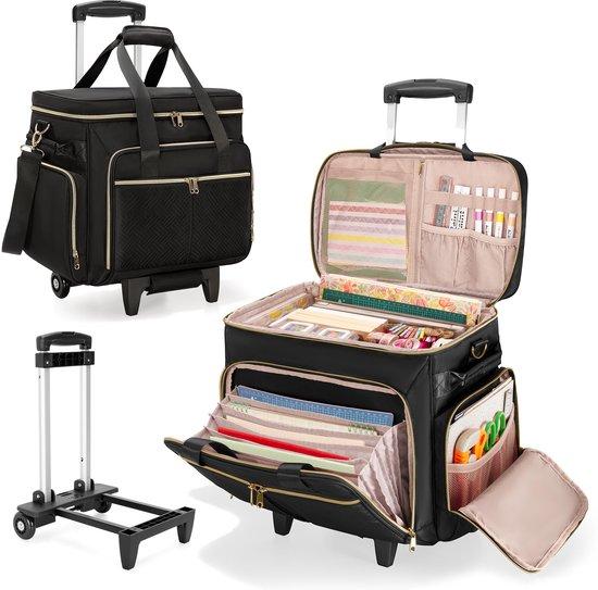 Koffer für Bastelmaterialien, Tasche für Scrapbooking, Schwarz
