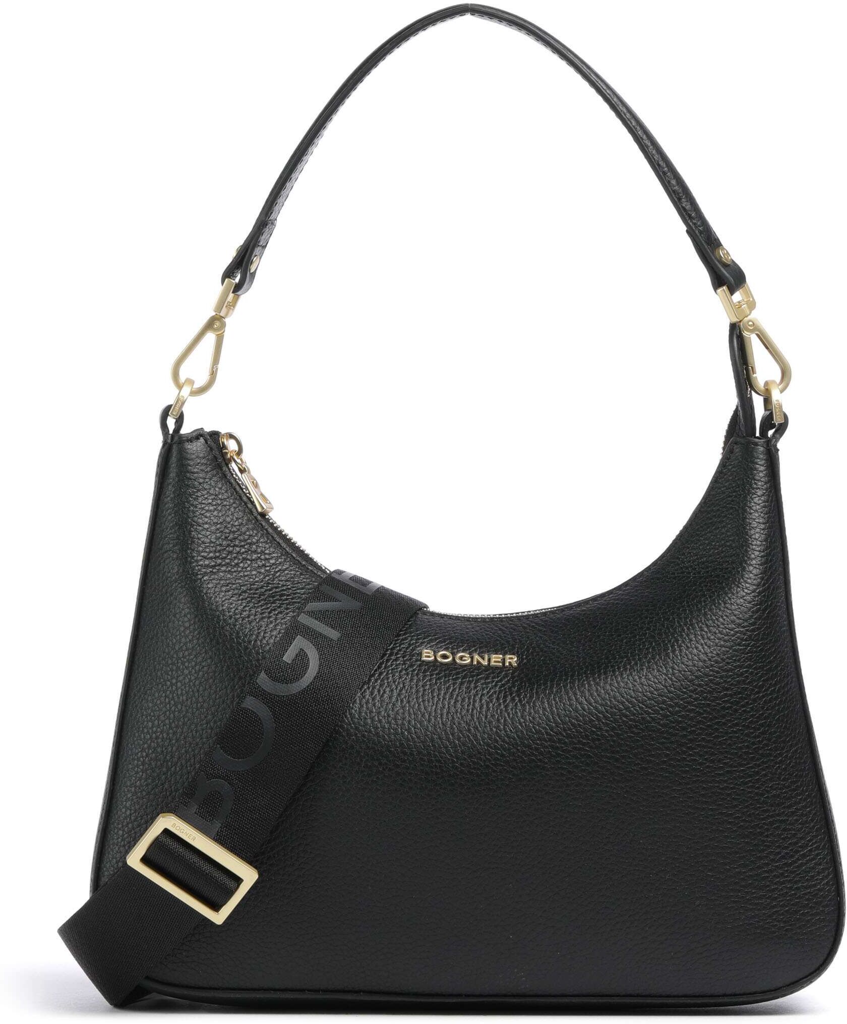 Bogner Wallis Odette Schultertasche aus Leder, schwarz