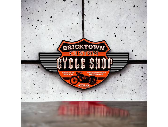 Plaque publicitaire Custom Cycle Shop