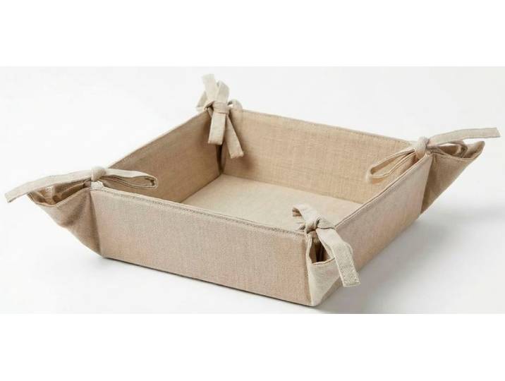 Brotkorb HOME AFFAIRE Brotkorb Beigetöne 20x20cm , beigetöne, B:20cm H:6cm L:20cm, Baumwolle, Lebensmittelaufbewahrungsbehälter, Brotkorb