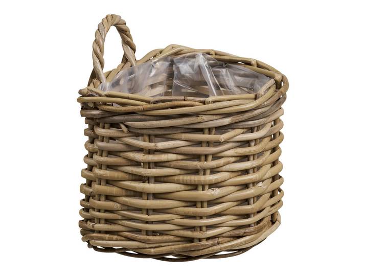 Dekokorb Keli Basket, Naturfarben, Holz, Rattan, Korb, 23x27x37 cm, zum Stellen, zum Hängen, Ordnen & Aufbewahren, Körbe, Dekokörbe