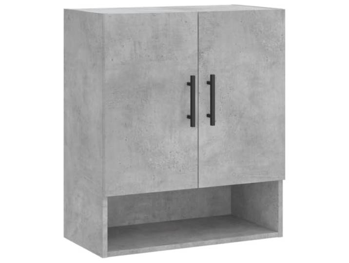 NKOPPFG Wandschrank Betongrau 60x31x70 cm Holzwerkstoff Wandmontage,Stauraum,Dekoartikel,Zimmerpflanzen,Lieblingsfotos,solide Oberfläche