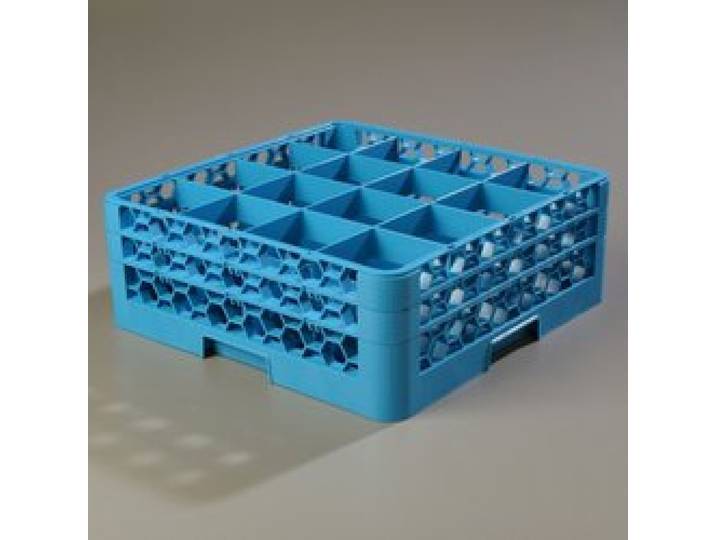 Carlisle RG16-1C410 OptiClean Glasregal mit 16 Fächern, 1 Verlängerung, 14 cm, Polypropylen, Rot/Carlisle Blue 7.12 RG16-214 1