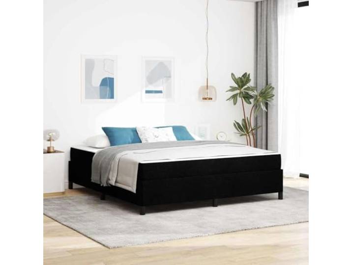 Stoffbezug mit Matratze Modernes Schlafzimmer Design Boxspringbett Schwarz Boxspringbett Schwarz 180 x 200 cm Stoff mit Matratze Taschenfederkern Lattenrost