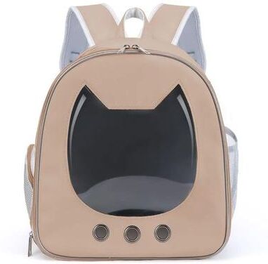 Uplift Treasures Portable Transparent Pet Travel Backpack Carrier coffee