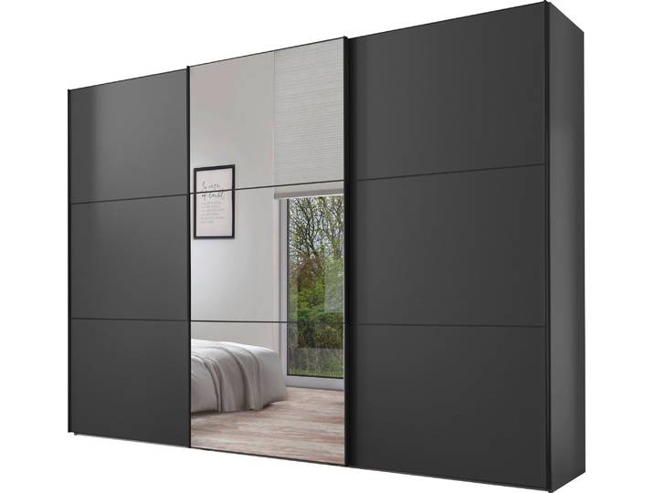 Schwebetürenschrank, Holzwerkstoff, Dekor Vulkan, 280×222×68 cm, Mit Spiegeltür, Modern, Staud