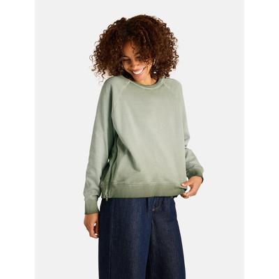 Sweatshirt LIEBLINGSSTÜCK "NavyEP", Damen, Gr. 3XL, khaki, Sweatware, Obermaterial: 100% Baumwolle, clean, unifarben, normal, Rundhals, Raglanärmel Rippbündchen, Sweatshirts Sweatshirt, mit Farbverlauf