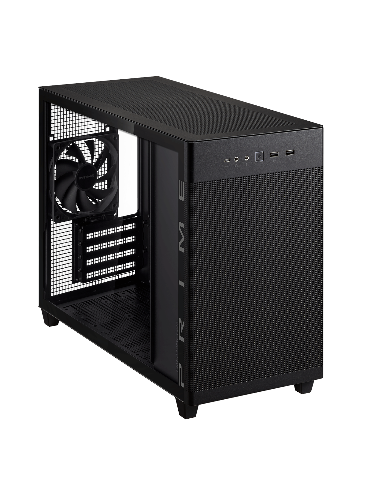 ASUS Prime AP201 Tempered Glass - Black - Gehäuse - Minitower - Schwarz