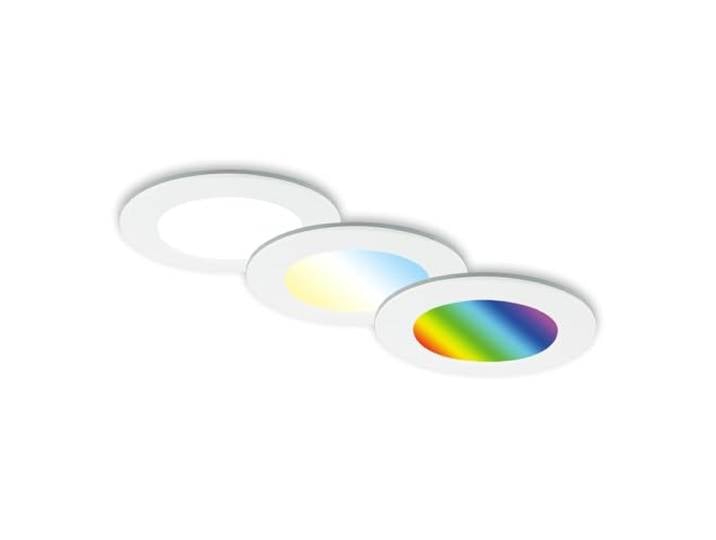 Briloner - Set de 3 lampes LED encastrées au plafond\, lampes encastrées RGB CCT\, spot LED encastré salle de bain\, spot encastré salle de bain IP65\, noir\, 92x45 mm (DxH)\, 7035-036\, Blanc