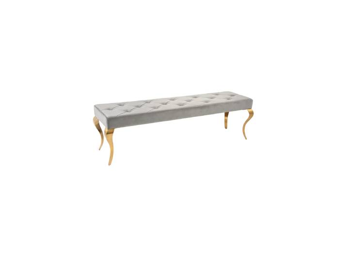 Design Sitzbank „Modern Barock“ Samt Grau / Gold Invicta Interiors