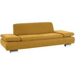 SOFA 2,5-Sitzer Kaye Bezug Veloursstoff Metallfuß verchromt / mais