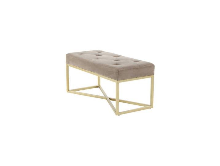 Kayoom Hockerbank, Taupe, Gold, Metall, Kunststoff, 90x40x40 cm, Schlafzimmer, Bettbank
