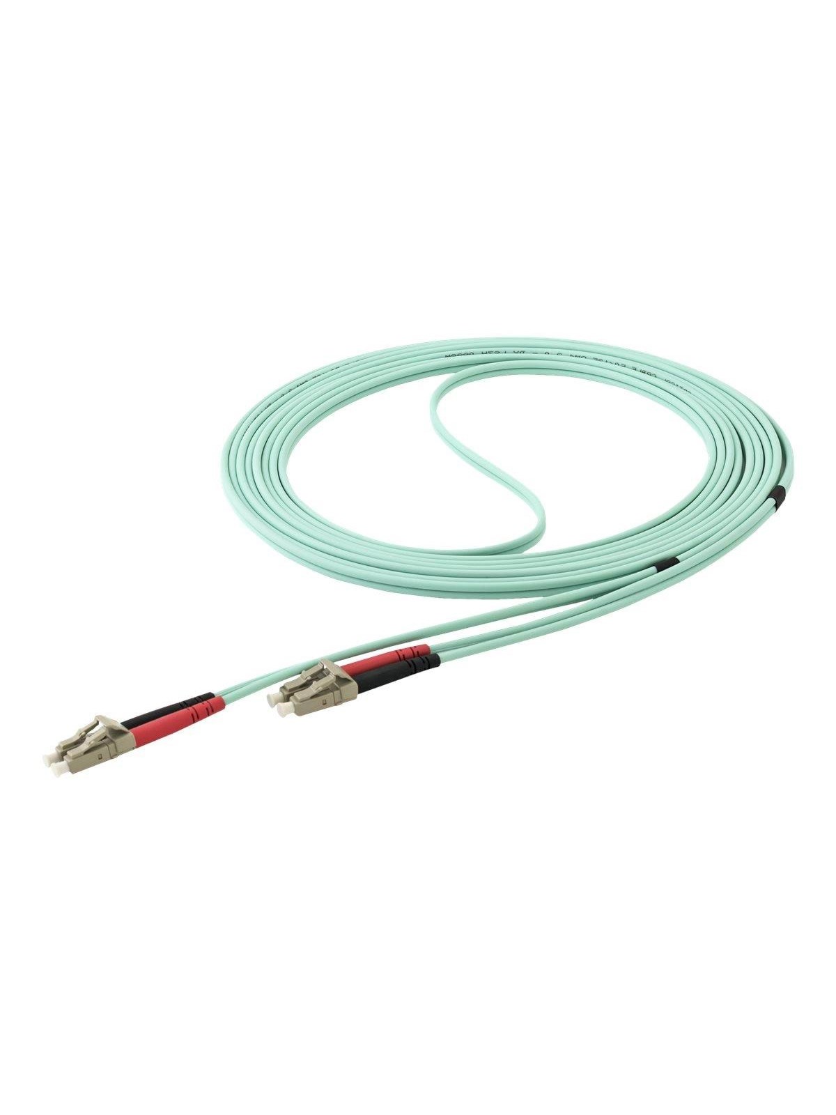 StarTech.com 5m Aqua OM4 Duplex Multimode Fiber Optic Cable- 50/125 - LC/LC - network cable - 5 m - aqua - Blau - 5m