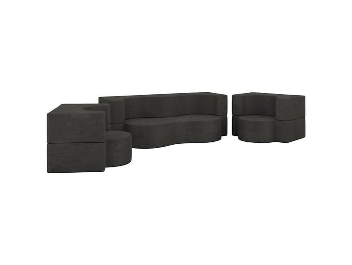 SITZGARNITUR SANOA 2+1+1 - Dunkelgrau Cord