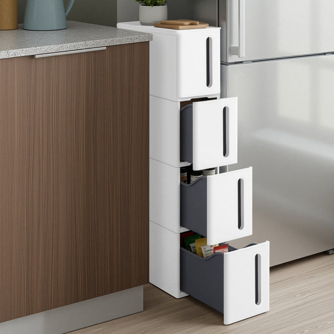 Rebrilliant Hartmut Freestanding Bathroom Storage White 84cm H X 45cm W X 17cm D