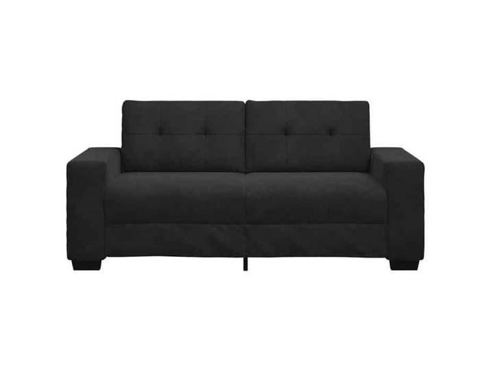 SOFA causeuse - Petit Double - Canapé confortable - noir 180x77x82 cm velours C5823