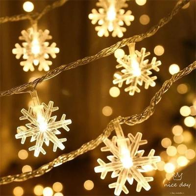 Uplift Essentials LED Snowflake String Garland Fairy Lights warm White 20 Ft usb