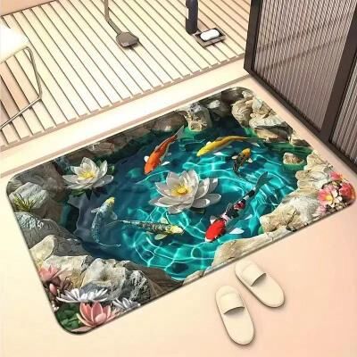 LightInthebox Visual Design Doormat Visual Trap Floor Mat Non Slip for Doorway Entryway Bathroom Hallway Indoor Outdoor Diatomaceous Earth Quick Dry Absorbent 20 x 31 inch