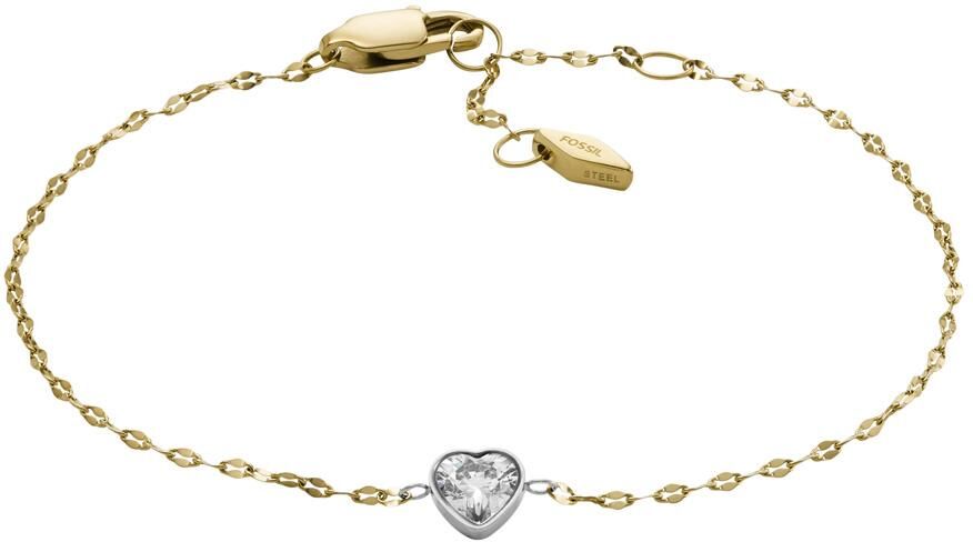 Fossil Armband Sadie mit Kristall aus Edelstahl, bicolor silber