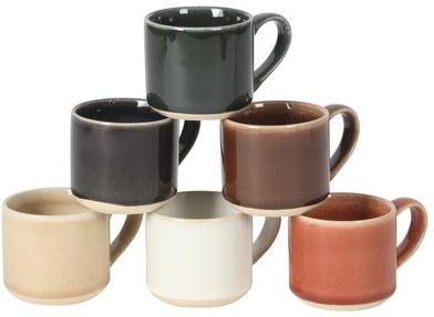 Mr. Coffee Espresso Whims 6 Piece 4 OZ Reactive Glaze Espresso Cup Set