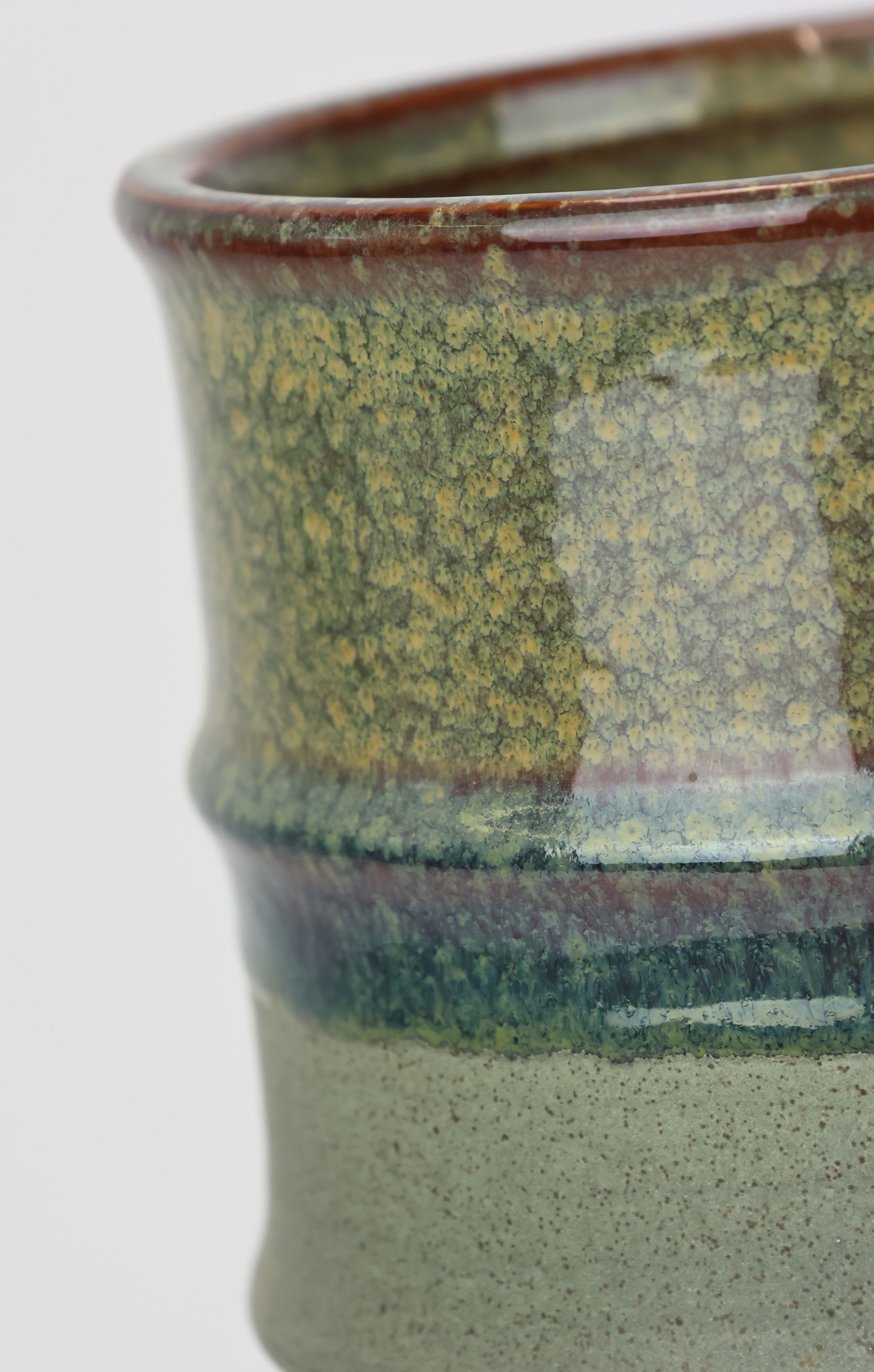 Dekovase I.GE.A. "Topf aus Keramik", grün, B:15cm H:15cm, Keramik, Vasen, Dekovase, Blumentopf geriffelt Zylinderform Übertopf Keramikvase Deko Dekovase grün B/H/T: 15cm x 15cm