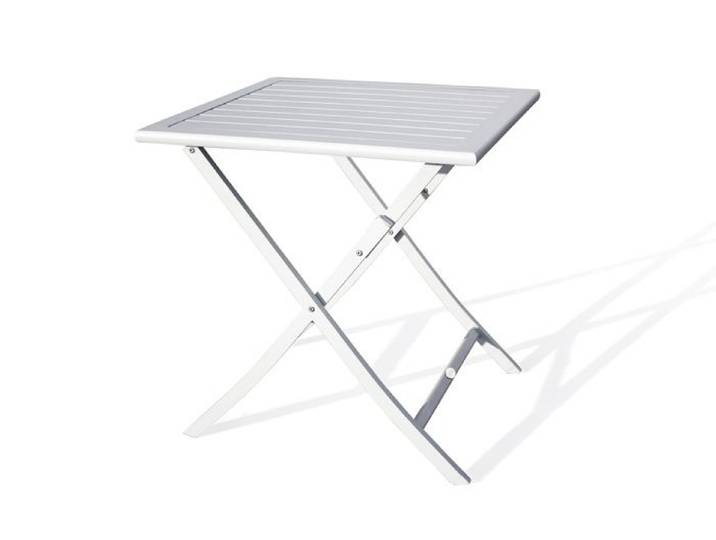 Guéridon de jardin pliant MARIUS (70x70 cm) en aluminium - GRIS