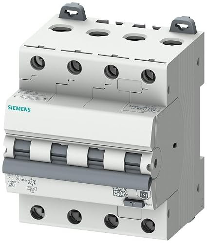 Siemens Sentron 5SU1 FI/LS-schakelaar 13A, 4-polig type C, gevoeligheid 30mA