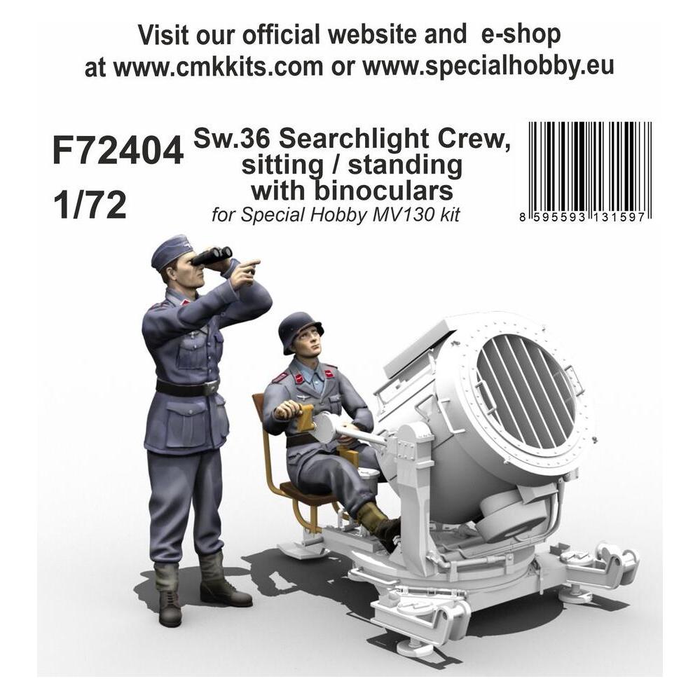 CMK Sw.36 Searchlight Crew, sitting / standing with binoculars (129-F72404)