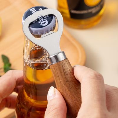 Inspire Daily Merch Premium Beer Bottle Opener With Solid Wood Handle Stainless Steel For Household Use 2pcs