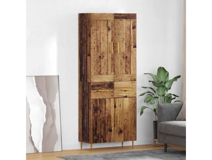 RJPLMFV Aufbewahrungsmöbel für Wohnzimmer, Schrank mit Flügeltür, Holz Praktische Regale, Griffe aus vergoldetem Metall, einfache Montage, für Esszimmer
