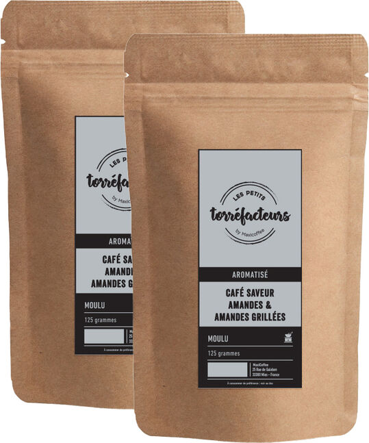 Les Petits Torréfacteurs Gemahlener Kaffee Gegrillte Mandeln Aroma 2 X 125 G - MaxiCoffee