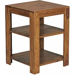 KADIMA DESIGN Standregal MUMBAI Massiv-Holz Sheesham 60 cm Wohnzimmer-Regal mit 2 Ablagefächer Design Landhaus-Stil