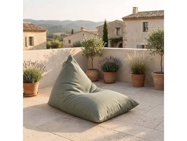Maanta Thera Sitzsack Outdoor - Polypropylen Bouclé - Oliven - für Garten und Terrasse