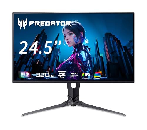 Acer Predator XB253QF3b 24,5 inch Full HD 320Hz Gaming Monitor Zwart