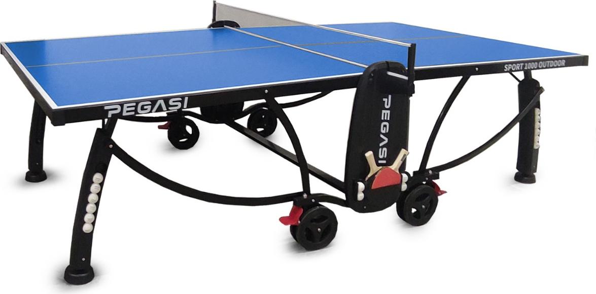 Pegasi Tischtennisplatte 1000 - Outdoor Spiele - Tischtennis - Outdoor Tischtennisplatte - Tischtennistisch Wetterfest - Tischtennisplatte outdoor klappbar - Original - Blau