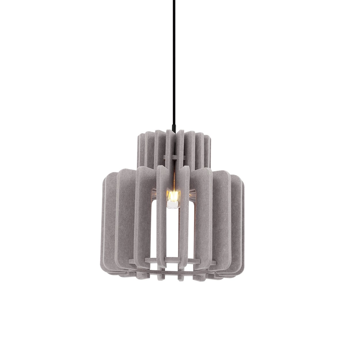 Qazqa Retro hanglamp zwart met beige stoffen kap