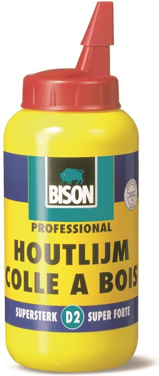 Bison Originele houtlijm flacon 750 gram - Vochtbestendige witte houtlijm, D2, oplosmiddelvrij en transparant droogend