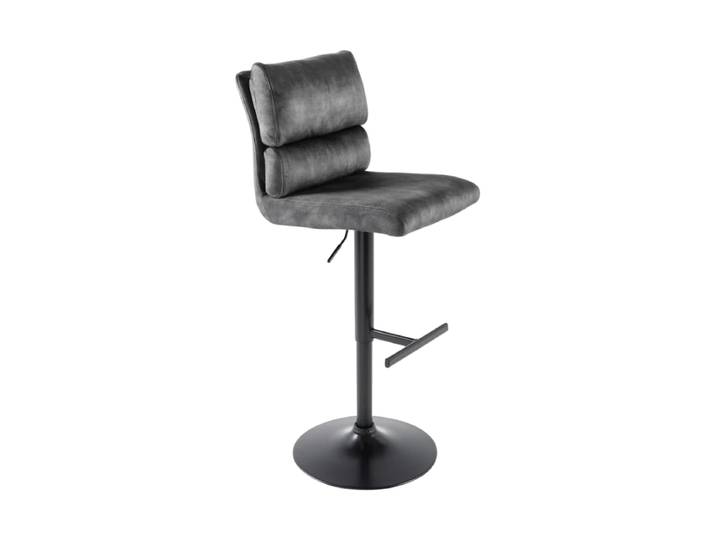 Höhenverstellbarer Design Barstuhl „Comfort“ Samt Dunkelgrau Invicta Interiors